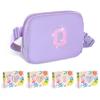 COSHAYSOO Initial Purple Fanny Pack for Girls Purse Crossbody Belt Bag, Personalized 6 7 8 9 10 11 12 Year Old Girl Birthday Valentines Gift Ideas Letter O view 1