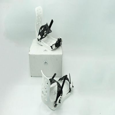 NineFit Basics Snowboard Bindings, Men's, White, Adjustable Strap Design