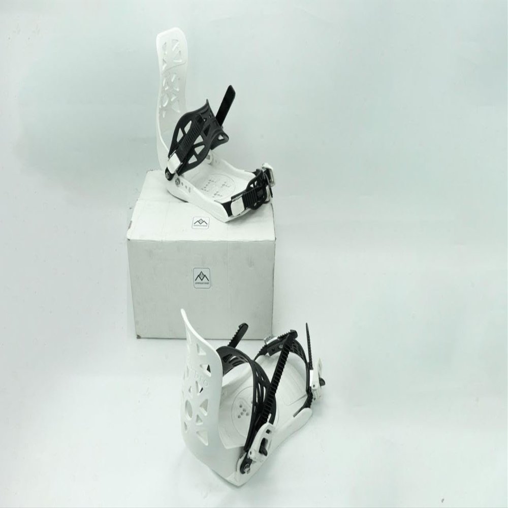 NineFit Basics Snowboard Bindings, Men's, White, Adjustable Strap Design