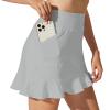 M MOTEEPI Womens Golf Clothes Outfit Tennis Skirt with Shorts Athletic Skorts for Woman with Pockets Light Grey M view 1