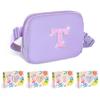COSHAYSOO Purple Fanny Pack for Girls Purse Crossbody Belt Bag with Initials, Personalized 6 7 8 9 10 11 12 Year Old Teen Girl Birthday Gift Ideas Christmas Gifts Preteen Tween Trendy Stuff Letter T view 1