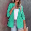 Women's Casual Open Front Blazers Long Sleeve Work Office Suit Jackets with Pockets Solid Color Business Coat view 2