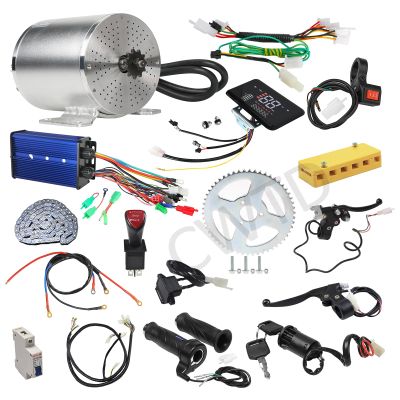 CWTD Full Set Brushless Motor Kit Include 72V 3000W Brushless Motor Controller LCD Display Throttle Grip with Key Switch 3-Speed Toggle Switch Forward/Reverse Switch for E-Bike Scooter Go Kart