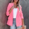Women's Casual Open Front Blazers Long Sleeve Work Office Suit Jackets with Pockets Solid Color Business Coat view 2