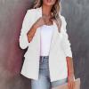 Women's Casual Open Front Blazers Long Sleeve Work Office Suit Jackets with Pockets Solid Color Business Coat view 2