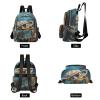 PJGINUIUA Women's Quilted Small Backpack Sea Turtles Mini Backpack Purse for Women College Travel Daypack view 3