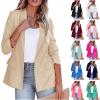 Women's Casual Open Front Blazers Long Sleeve Work Office Suit Jackets with Pockets Solid Color Business Coat view 1