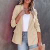Women's Casual Open Front Blazers Long Sleeve Work Office Suit Jackets with Pockets Solid Color Business Coat view 3