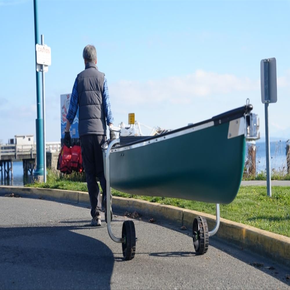 GigaCraft Canoe Trolley Cart Package, Canoe Wheels Cart for Fishing, Transport Carrier for Fishing Kayak and Canoe with 10 Puncture-Free Wheels(Black, 36")