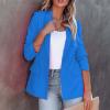 Women's Casual Open Front Blazers Long Sleeve Work Office Suit Jackets with Pockets Solid Color Business Coat view 2