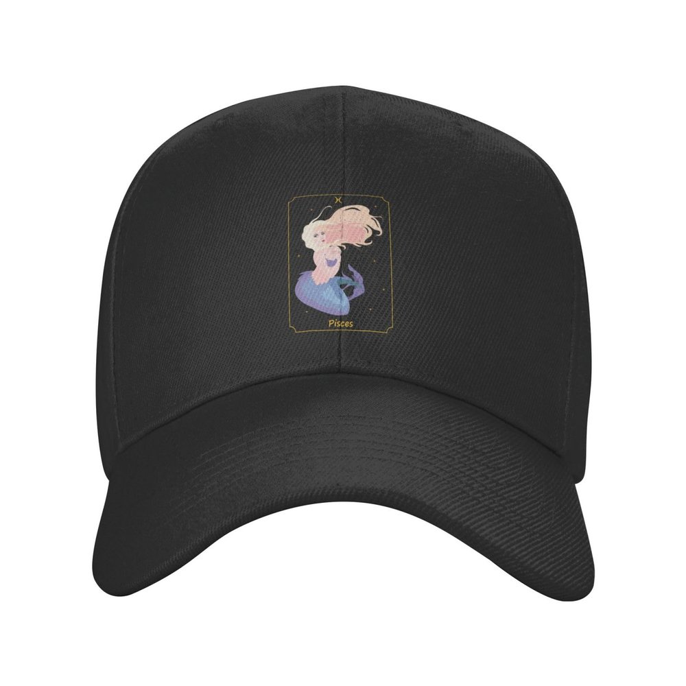 Beautiful Pisces Zodiac Sign Baseball Cap for Men Women Hat Adjustable Truck Driver Baseball Caps Dad Hats Black