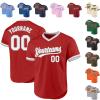 Custom Red Baseball Jersey Authentic Throwback Pullover Personalized Large Mesh V-Neck Baseball Shirts Stitched Name and Number view 1