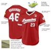 Custom Red Baseball Jersey Authentic Throwback Pullover Personalized Large Mesh V-Neck Baseball Shirts Stitched Name and Number view 2