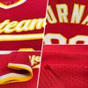 Custom Red Baseball Jersey Authentic Throwback Pullover Personalized Large Mesh V-Neck Baseball Shirts Stitched Name and Number view 4