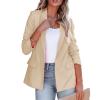 Women's Casual Open Front Blazers Long Sleeve Work Office Suit Jackets with Pockets Solid Color Business Coat view 2