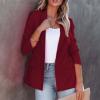 Women's Casual Open Front Blazers Long Sleeve Work Office Suit Jackets with Pockets Solid Color Business Coat view 2