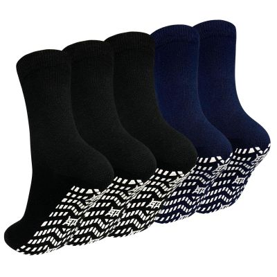 Artfasion Non Slip Socks: Men's & Women's Grip Socks Anti Slip for Seniors, Hospital, Yoga, Pilates - 7-10, Mix-5pack