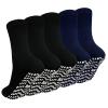 Artfasion Non Slip Socks: Men's & Women's Grip Socks Anti Slip for Seniors, Hospital, Yoga, Pilates - 7-10, Mix-5pack view 1