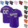 Custom Purple Baseball Jersey Authentic Throwback Pullover Personalized Large Mesh V-Neck Baseball Shirts Stitched Name and Number view 1