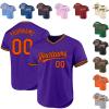 Custom Purple Baseball Jersey Authentic Throwback Pullover Personalized Large Mesh V-Neck Baseball Shirts Stitched Name and Number view 1