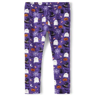 Gymboree and Toddler Fall and Holiday Leggings,Purple Cats n Ghost,12