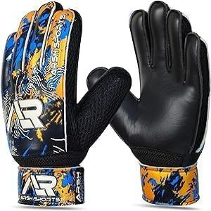 Arsh Sports Soccer Goalie Gloves, Football Goalkeeper Gloves for Kids Youth & Adult Strong Grip Finger Save 4mm Latex Finger Spine Protection (Gold-Black, Size 10 Suitable for XL-XXL Adult)