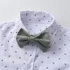 Boarnseorl Baby Boys Gentleman Outfits Pants Sets, Infant Long Sleeve Shirt + Pants + Bow Tie + Suspenders,6-9M view 3