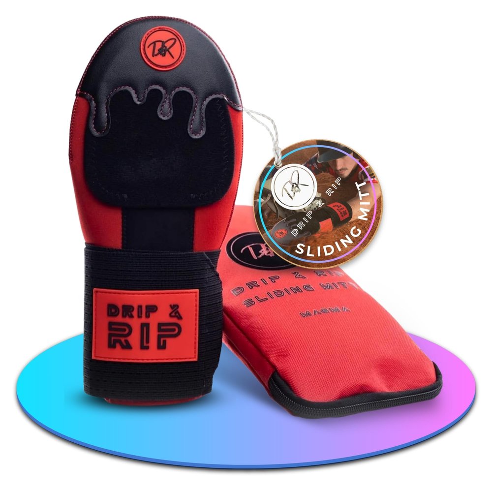 Drip & Rip Sliding Mitt Youth for Baseball & Softball - Ice Cream Sliding Mit Design with Hand Protection - Base Running, Breathable, Durable, Ambidextrous (Magma) - Ages 10+