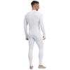 TiaoBug Men's One Piece Full Body Unitard Jumpsuit Long Bottom Front Zipper Leotard Bodysuit White X-Large view 3