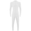 TiaoBug Men's One Piece Full Body Unitard Jumpsuit Long Bottom Front Zipper Leotard Bodysuit White X-Large view 4
