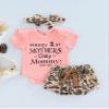 Baby Girl Clothes Newborn Summer Letter Lace Ruffles Romper + Floral Shorts 3pcs Toddler Photoshoot 3pcs Outfits (Pink-Happy 1st Mothers Day, 0-3 Months) view 3