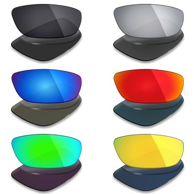 Mryok 6 Pairs Polarized Replacement Lenses for Wiley X Kobe Sunglass - Stealth Black/Fire Red/Ice Blue/Silver Titanium/Emerald Green/24K Gold