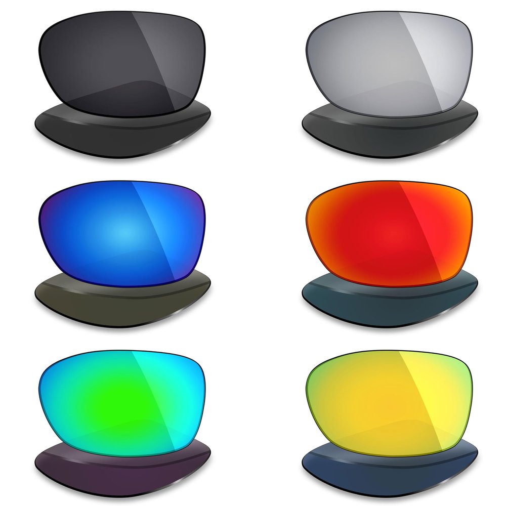 Mryok 6 Pairs Polarized Replacement Lenses for Smith Colette Sunglass - Stealth Black/Fire Red/Ice Blue/Silver Titanium/Emerald Green/24K Gold