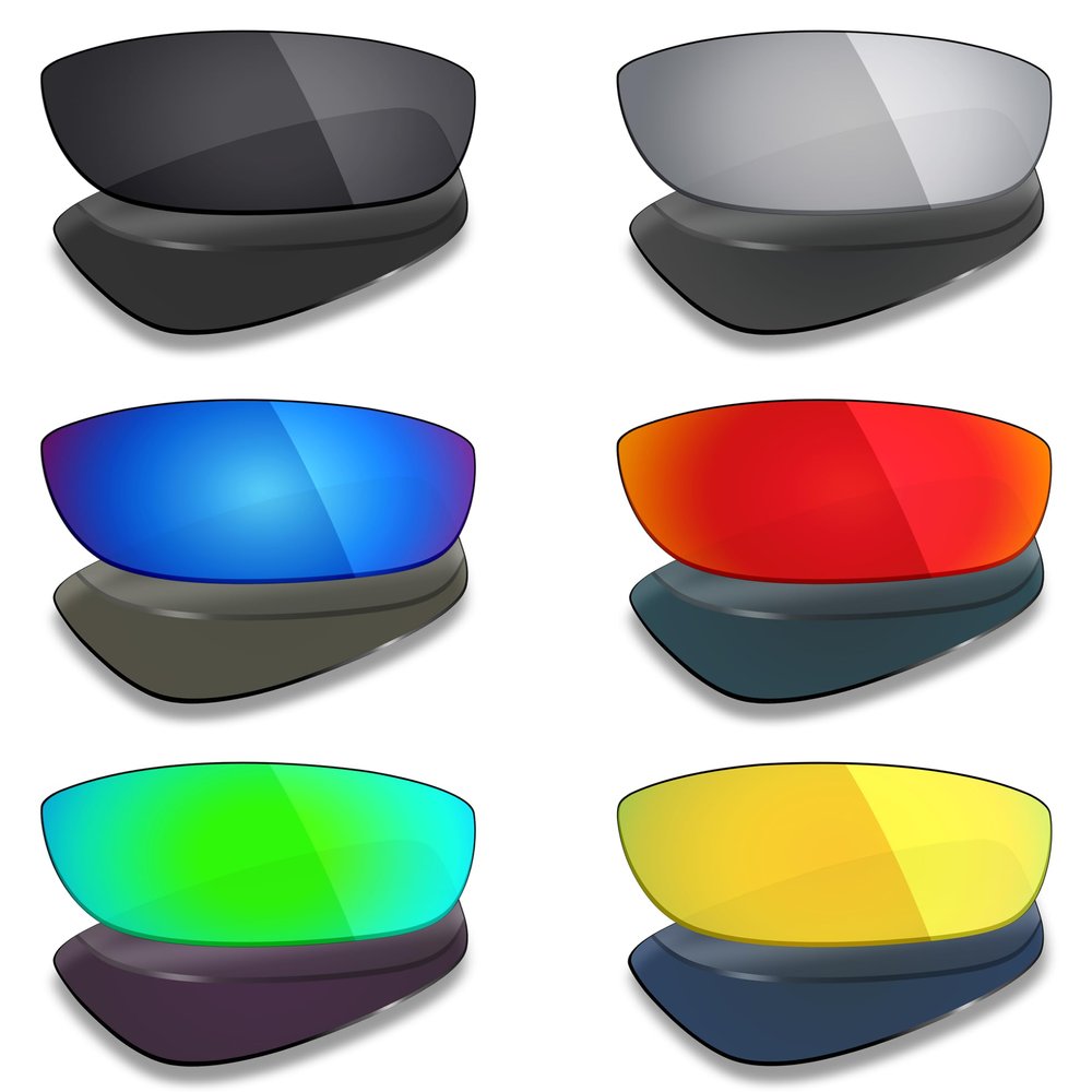 Mryok 6 Pairs Polarized Replacement Lenses for Spy Optic Scoop HS Sunglass - Stealth Black/Fire Red/Ice Blue/Silver Titanium/Emerald Green/24K Gold