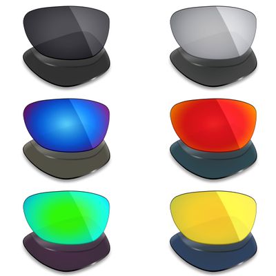 Mryok 6 Pairs Polarized Replacement Lenses for Smith Lowdown Slim 2 Sunglass - Stealth Black/Fire Red/Ice Blue/Silver Titanium/Emerald Green/24K Gold