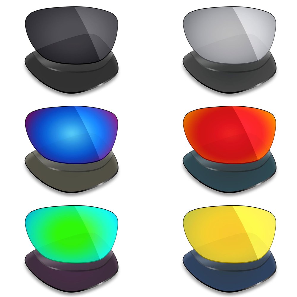 Mryok 6 Pairs Polarized Replacement Lenses for Smith Lowdown Slim 2 Sunglass - Stealth Black/Fire Red/Ice Blue/Silver Titanium/Emerald Green/24K Gold
