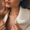 Turandoss Dainty Gold Initial Necklaces for Women Gifts - Layered 14k Gold Plated Tiny Initial M Pendant Necklaces for Women Personalized Choker Paperclip Chain Necklace Birthday Jewelry Gifts for Her view 3