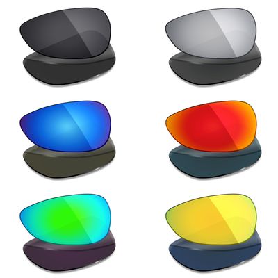 Mryok 6 Pairs Polarized Replacement Lenses for Oakley Grapevine Sunglass - Stealth Black/Fire Red/Ice Blue/Silver Titanium/Emerald Green/24K Gold