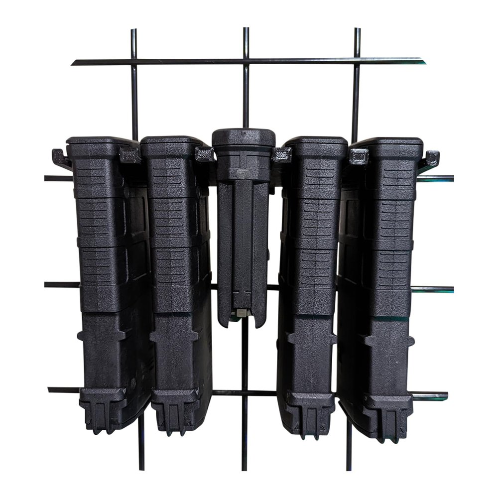 Hammy3DPrints Mount for AR10 Pmag Mags - Gridwall | Magazine Holder Storage Rack (5 Mag)