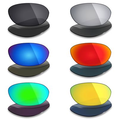 Mryok 6 Pairs Polarized Replacement Lenses for Oakley Warm Up Sunglass - Stealth Black/Fire Red/Ice Blue/Silver Titanium/Emerald Green/24K Gold