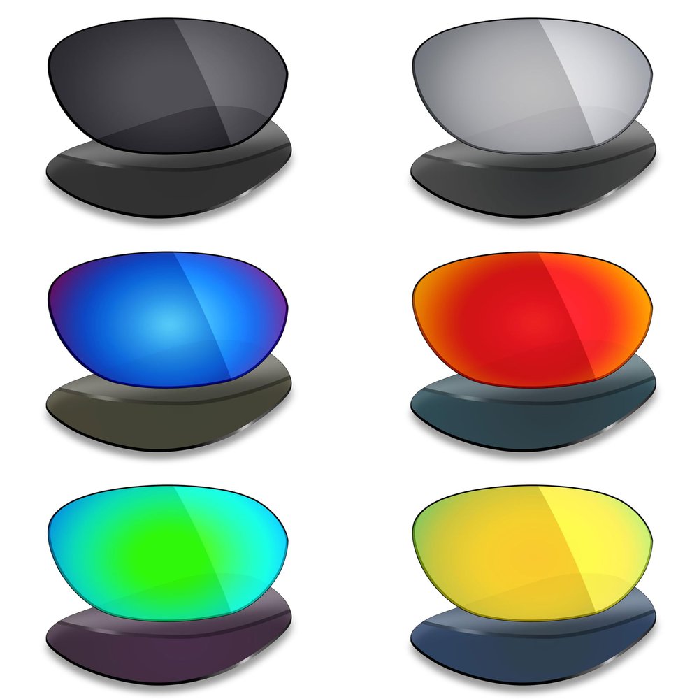 Mryok 6 Pairs Polarized Replacement Lenses for Oakley Warm Up Sunglass - Stealth Black/Fire Red/Ice Blue/Silver Titanium/Emerald Green/24K Gold