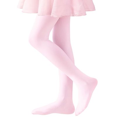 Coziwill Socks Ballet Tights Girls Dance Tights School Girls Gymnastics Footed Leggings Kids Ultra Soft Microfiber Pantyhose Stockings 3-5 Years Toddler 1 Pack(Pink, S)