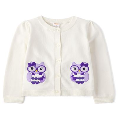 Gymboree,and Toddler Long Sleeve Cardigan Button Up Sweater,Owls,5T