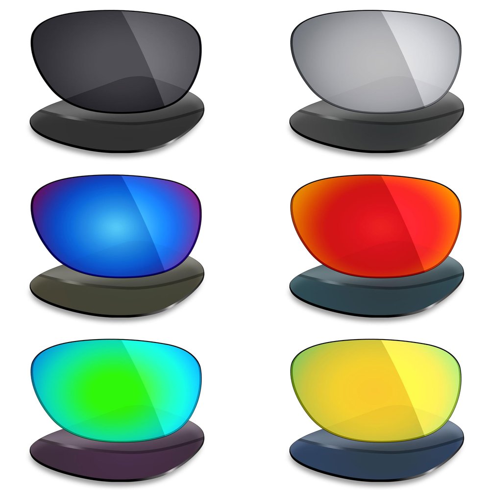 Mryok 6 Pairs Polarized Replacement Lenses for Ray-Ban Erika RB4171 54mm Sunglass - Stealth Black/Fire Red/Ice Blue/Silver Titanium/Emerald Green/24K Gold