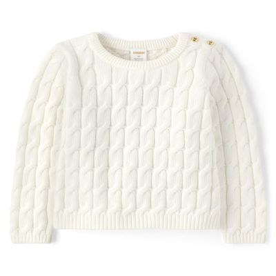 Gymboree,and Toddler Long Sleeve Cable Knit Sweaters,Off-White,7