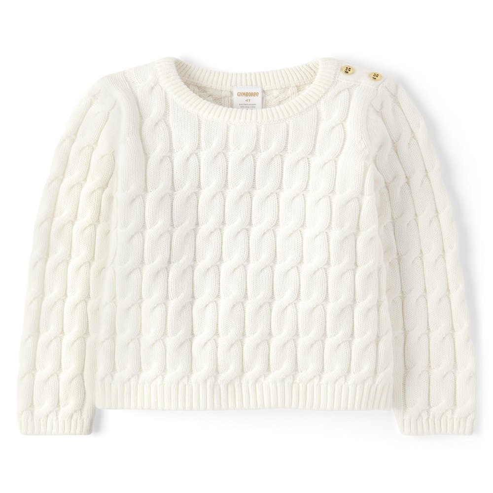 Gymboree,and Toddler Long Sleeve Cable Knit Sweaters,Off-White,7