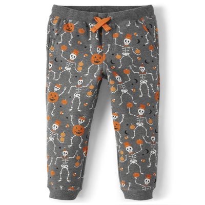 Gymboree and Toddler Fleece Jogger Sweatpants,Gray Skeletons,4T