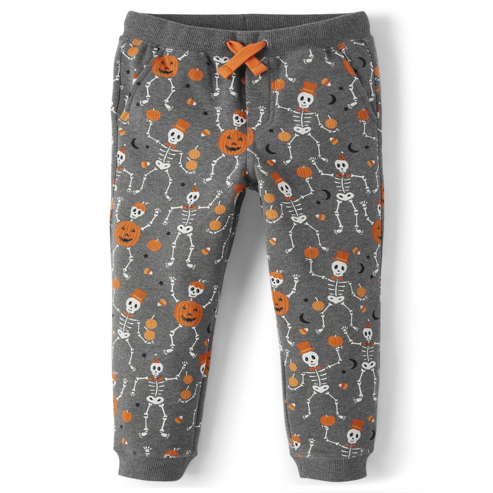 Gymboree and Toddler Fleece Jogger Sweatpants,Gray Skeletons,4T