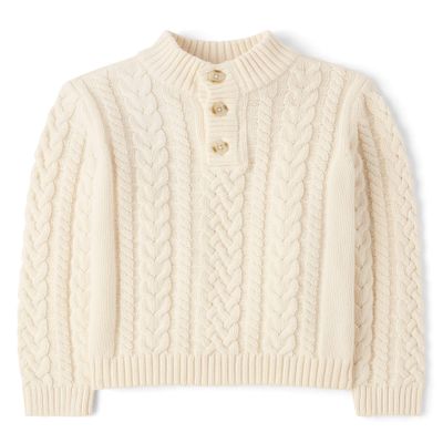 Gymboree,and Toddler Long Sleeve Cable Knit Sweaters,Halo White,10
