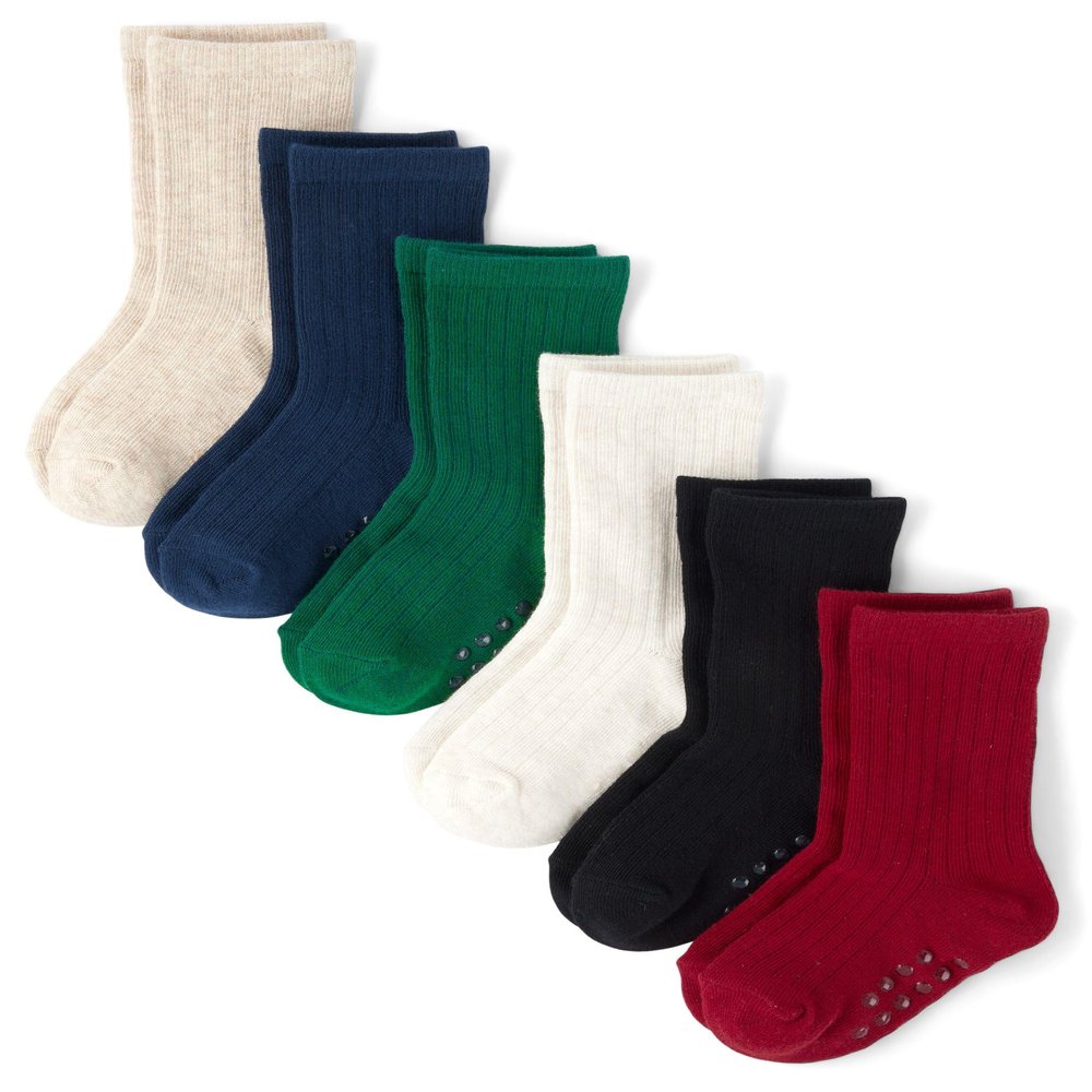 Gymboree,and Toddler Crew Socks,Solid 6-Pack,10-12